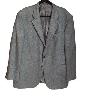Oscar de la Renta wool cashmere blend Men's Sport Coat 44R felted wool grey tone
